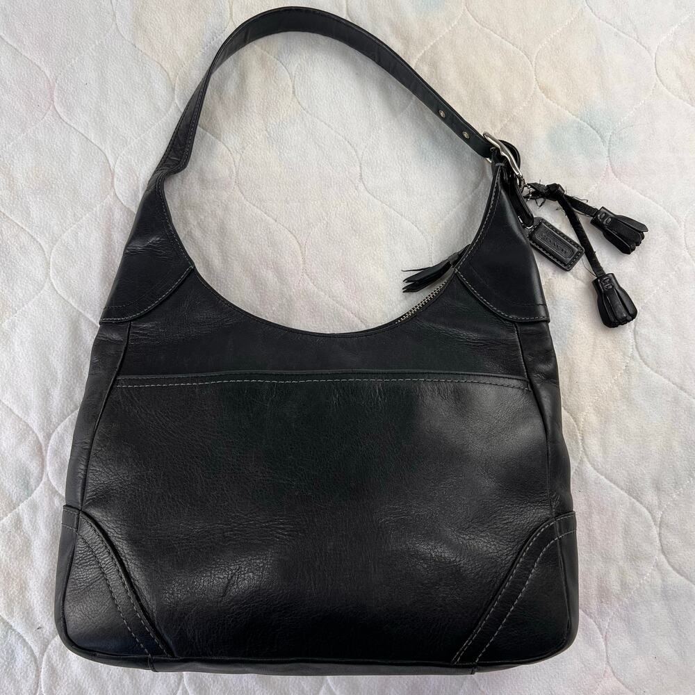 COACH Hamilton Hobo Black Luxury Leather Shoulder Handbag Purse 10280 Y2K